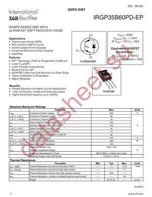 IRGP35B60PD-EP datasheet  